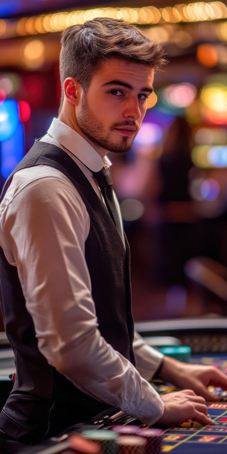 Meja blackjack live dengan dealer profesional di studio joni toto
